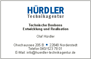 HÜRDLER Technikagentur - Technische Bonbons             für Werbung, Promotions, VKF und Ausstellungen.